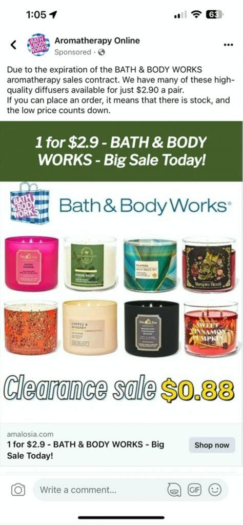 bath and body works scam on facebook
